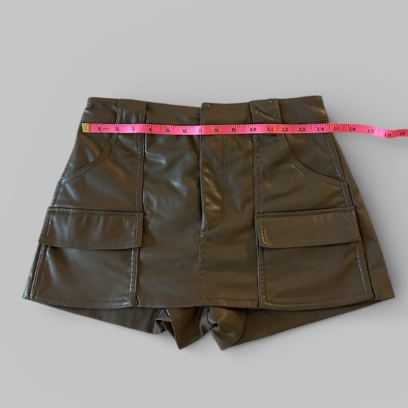 Zara Chocolate Brown Faux Leather Micro Skort - Picture 5 of 7